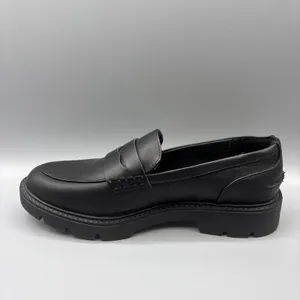A New Day Chunky Penny Loafers Size 9.5 Black Faux Vegan Leather Dark Academia thumbnail 7