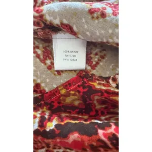Xhilaration Womens XL Red Geometric Medallion‎ Empire Waist V-Neck Rayon Dress thumbnail 3