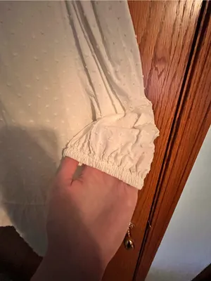 Divided White Tie-Front Peasant Blouse thumbnail 3