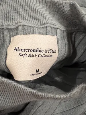 Abercrombie & Fitch Sage Green Ribbed Knit Lounge Relaxed Coastal Grandma Medium thumbnail 5