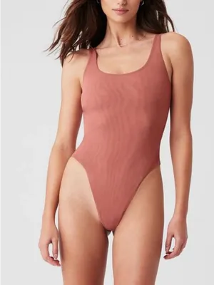 Alo Mesh Sheer Illusion Bodysuit - Soft Terracotta thumbnail 5