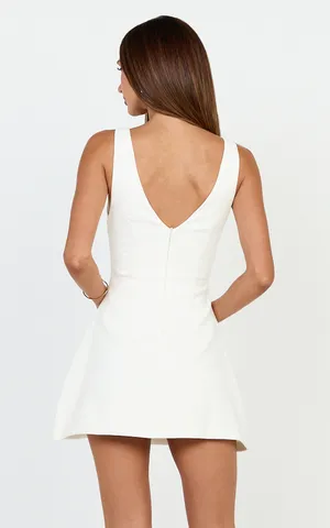 New Showpo Freddie Mini Dress Boat Neck Fit & Flare Dress Size Medium MSRP $129 thumbnail 6