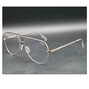 Quay Australia High Key Mini Rose Gold Blue Light Blocking Aviator Glasses 126 thumbnail 2