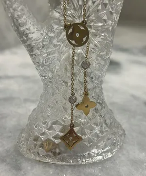 Gold And Diamond Drop Logo Symbol Stainless Steel Necklace thumbnail 2