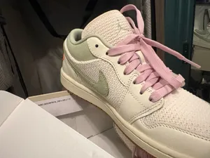 Nike sneakers. Cream, green and coral knit like thumbnail 5
