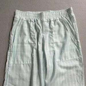 Women's Light Blue and White Striped Pull On Drawstring Waist Pant Size S #26057 thumbnail 3