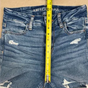 American Eagle Curvy Hi-Rise Jegging Jeans Womens Size 4 Medium Wash Distressed thumbnail 11