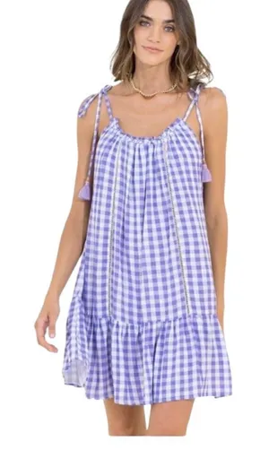 Maaji SEERSUCKER MAGNOLIA COVER-UP DRESS IN PURPLE M thumbnail 1