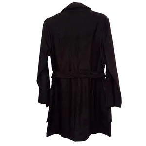 NWT ZARA Dress M women linen blend black button down thumbnail 5