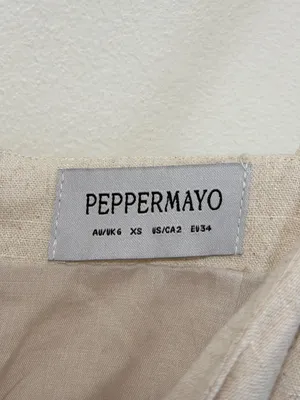 PEPPERMAYO Angelina Linen Maxi Dress Size XS / 2 Cream Oatmeal Summer Beach boho thumbnail 4
