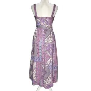 Laundry By Shelli Segal Dress 6 S Cotton Stretch Pockets Midi Patchwork‎ Cottage thumbnail 6