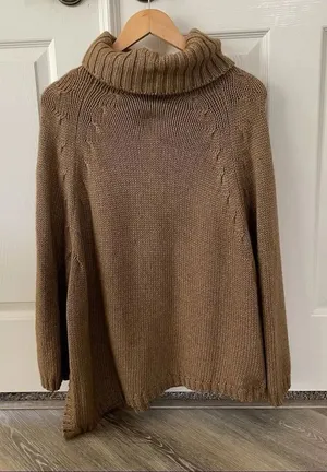 Escada cashmere/silk tan turtleneck sweater thumbnail 1