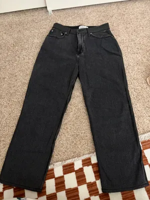 Abercrombie Black Denim/Leather Jeans thumbnail 4