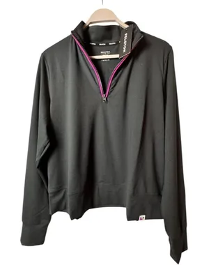 Peloton Athletic Sporty Dream Blend Half Zip Sweater with Pink Accents Sz XL NWT thumbnail 1