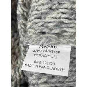 Quinn Gray Open Weave Knit Sweater M Slouchy Cozy Pullover Minimalist Beachy thumbnail 6