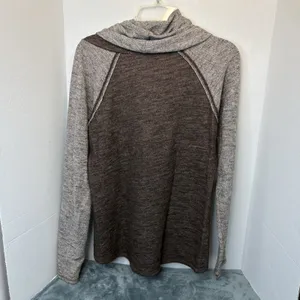 KUHL Nova Womens Brown Knit Cowl Neck Wool Blend Pullover Sweater Sz M thumbnail 4
