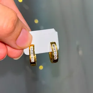 Plated Gold Mini Hoop Earrings thumbnail 1
