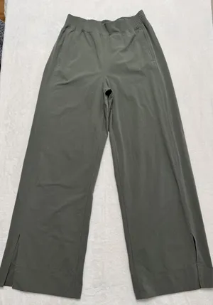 Lululemon Women's Green Stretch Woven Wide Leg High Rise Pants Size Medium thumbnail 1