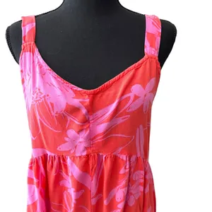Goa Beachwear by japna Orange pink floral island vacation resort wear maxi dress thumbnail 9