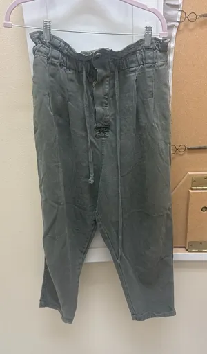 Free People Ready To Run Paperbag Pants Olive Green Size M thumbnail 1