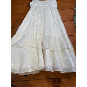 NWT Lulus Elegant Direction Ivory Embroidered Ruffled Tie-Strap Midi Dress Sz XL thumbnail 7