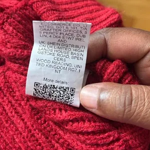 Red Cropped Knit Sweater Textured Balloon Sleeve Y2K Indie Sleaze S thumbnail 5