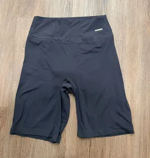 Gymshark Whitney Simmons Black High Rise Biker Shorts Gold Plate Logo Size S thumbnail 1