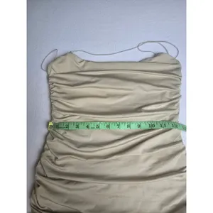 Oh Polly Beige Ruched Halter Neck Bodycon Mini Dress US 8‎ Party Clubwear thumbnail 8