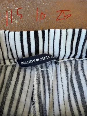 Brandy Melville white & black striped pants / waist 24 thumbnail 7
