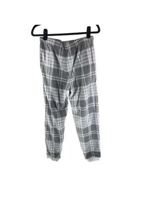 Aerie Womens Gray & White Casual Plaid Drawstring Lounge Jogger Pants Fuzzy XL thumbnail 2