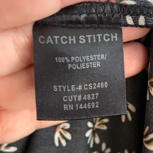 Catch Stitch Floral Print High Waist Frill A Line Flared Long Black Skirt M thumbnail 9