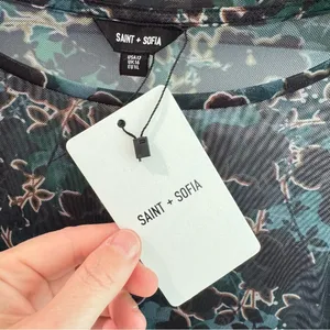 NWT Saint + Sofia Runway Mesh Dress in Green Twilight Floral Size US12‎ thumbnail 5