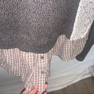 Hem and Thread Soft Lace and Plaid Blouse thumbnail 9