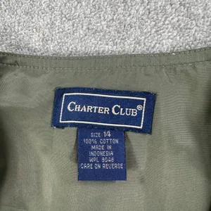 Charter Club Western Vest Button Up Women's 14 Green/Brown 2000s V-Neck Grunge thumbnail 7
