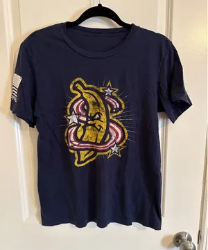 Savannah Bananas Stars & Stripes Navy Blue Women's T Shirt Size Medium thumbnail 1