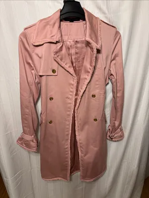 Women's Dusty Pink Double-Breasted Trench Coat This Coat was dry Clean . thumbnail 1