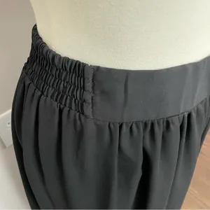 Vintage Clio Pants Wide Leg Palazzo Culottes Cropped Elastic Waist Lined Black thumbnail 8