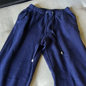 Basic Editions 100% Cotton Navy Blue Drawstring Sweatpants Size Small thumbnail 5