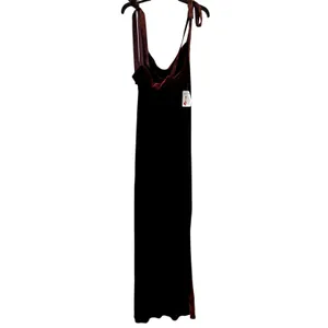 Reformation Nya Velvet Maxi Sleeveless Dress Chianti Dark Burgundy Size L thumbnail 6