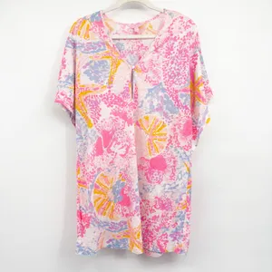 Lilly Pulitzer Womens Balleta Linen Starfish Coral Print Beach Coverup Size M thumbnail 2