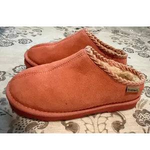 Bearpaw Tabitha Shell Pink Suede Wool Blend Slippers Clogs Women's Size 7 thumbnail 3