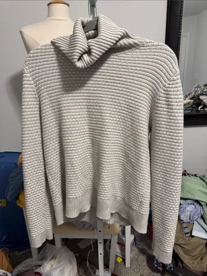 J.Crew Neutral Ribbed Turtleneck Sweater - Cream thumbnail 1