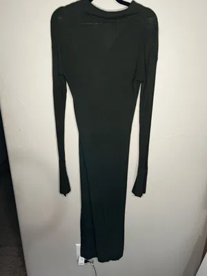 Urban Outfitters UO Dark Green Button Down Cardigan‎ Ribbed MIDI Dress thumbnail 7