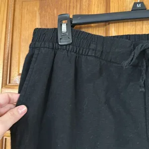 Old navy women’s black linen blend pants size large . thumbnail 3