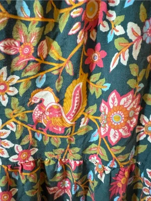 Natural Life green & red floral bird print maxi dress thumbnail 7
