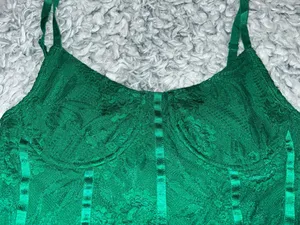 Princess Polly NWT Emmanuel Lacy Corset Top Green Adjustable Straps thumbnail 5