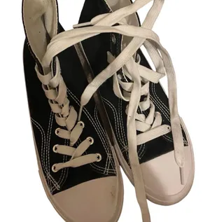 Primark Black and white hi-top skater style sneakers nwt 7.5 thumbnail 1