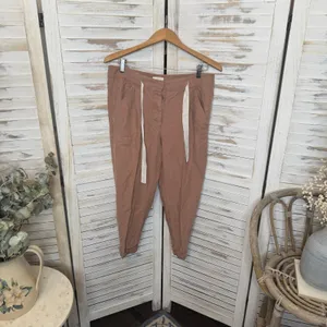WILFRED ARITZIA Women's 8 Allant Linen Pants Cropped Waist Tie Moroccan Spice thumbnail 2