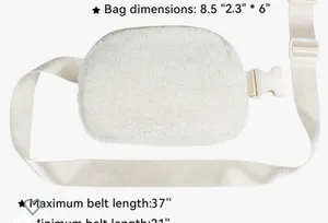 Fleece Belt Bag Women Sherpa Crossbody Waist Bag Adjustable strap Cream color Ne thumbnail 5