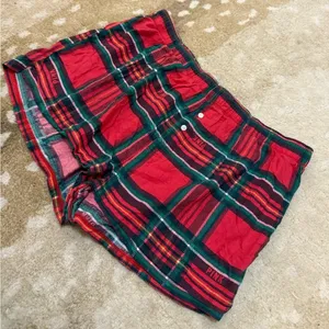 PINK Victoria’s Secret red green plaid pajama shorts women’s size small thumbnail 3